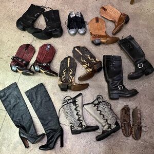 Black Leather Combat Boots